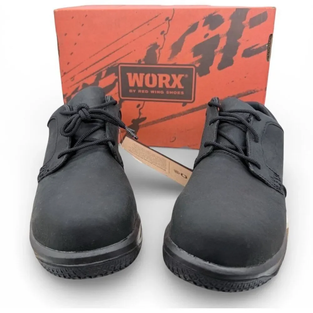 Red Wing WORX 5923 Men 9.5 Work Boot Oxford Shoes Black EH Zinc Non-Metallic Toe